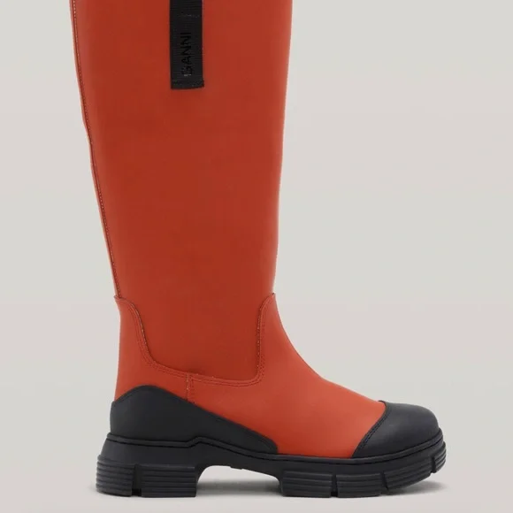 Ganni | Shoes | Recycled Rubber Knee Country Boots | Poshmark